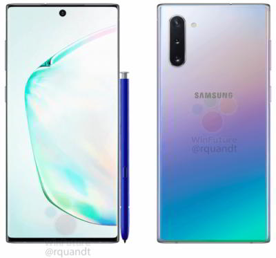 Дизайн Samsung Galaxy Note 10 раскрыт пресс-рендерами (4 фото)