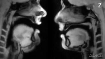 Работу языка во время пения и разговора записали на видео