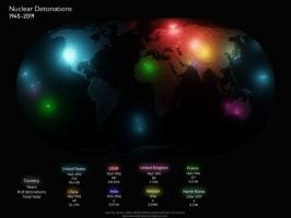 Все известные ядерные взрывы на одной карте
