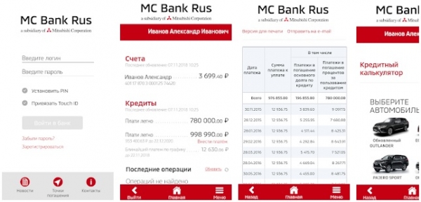 Какие финансовые операции можно выполнять с помощью мобильного приложения МС Рус Банка